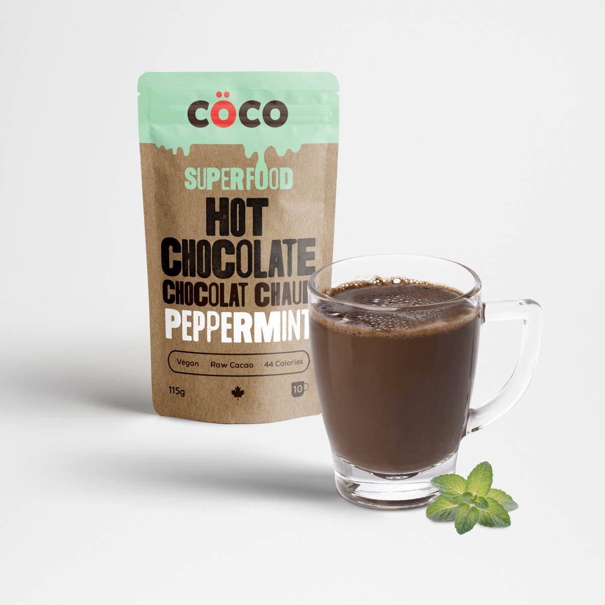 COCO Peppermint Vegan Superfood Hot Chocolate