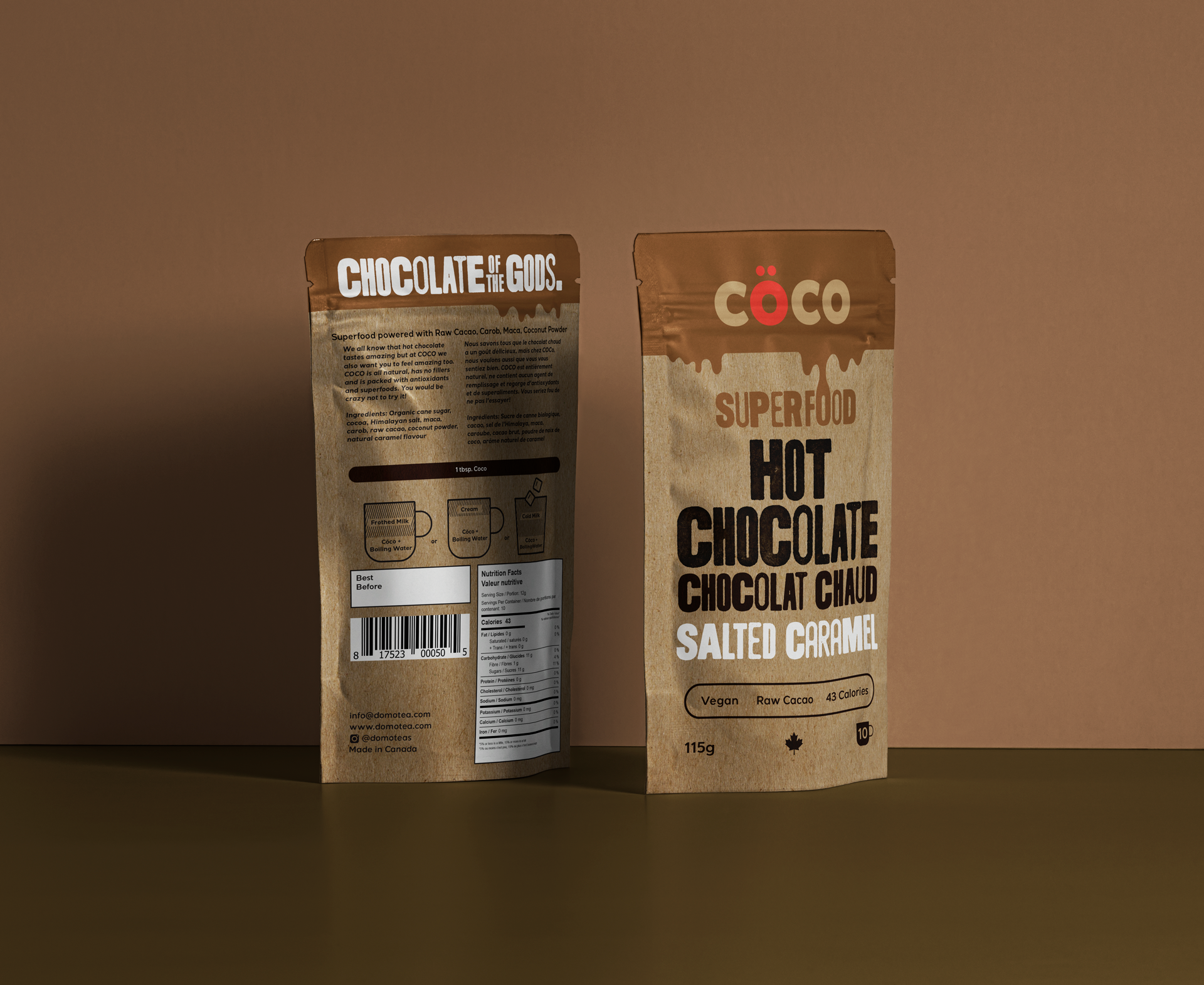 COCO Salted Caramel Vegan Superfood Hot Chocolate – Domo Tea