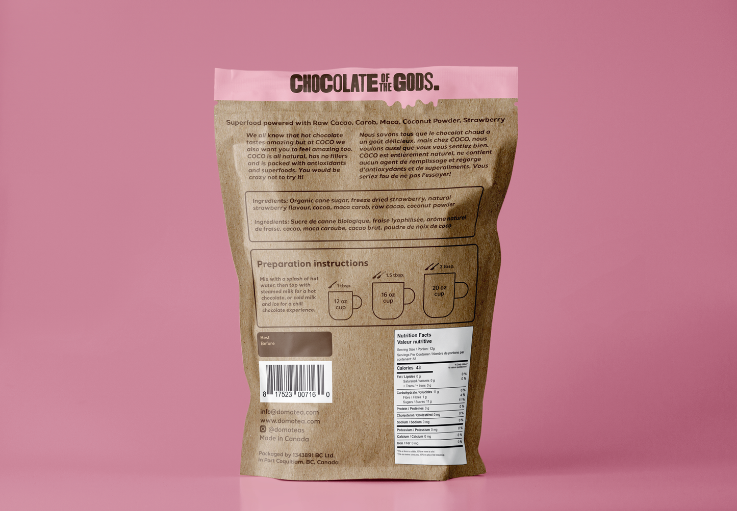 COCO Strawberry Superfood Hot Chocolate